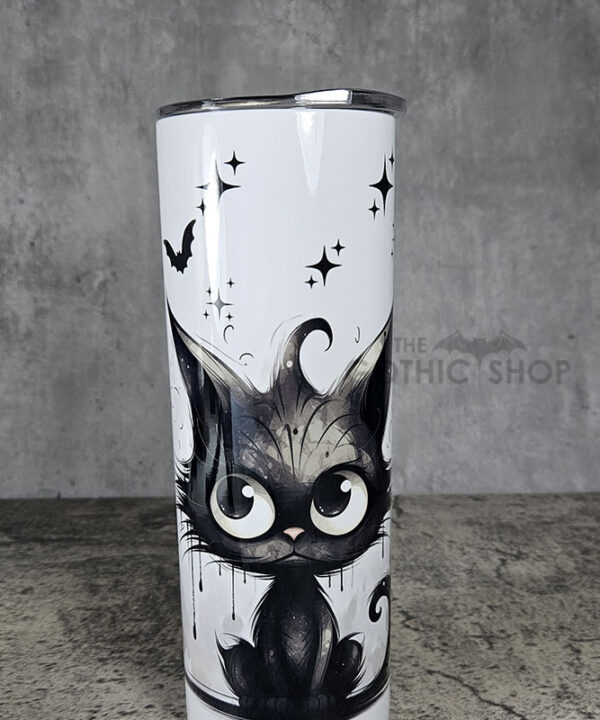 Drippy Spooky Black Cat 20oz Straight Tumbler