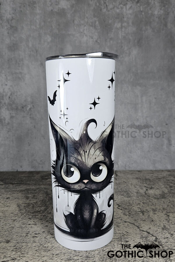 Drippy Spooky Black Cat 20oz Straight Tumbler