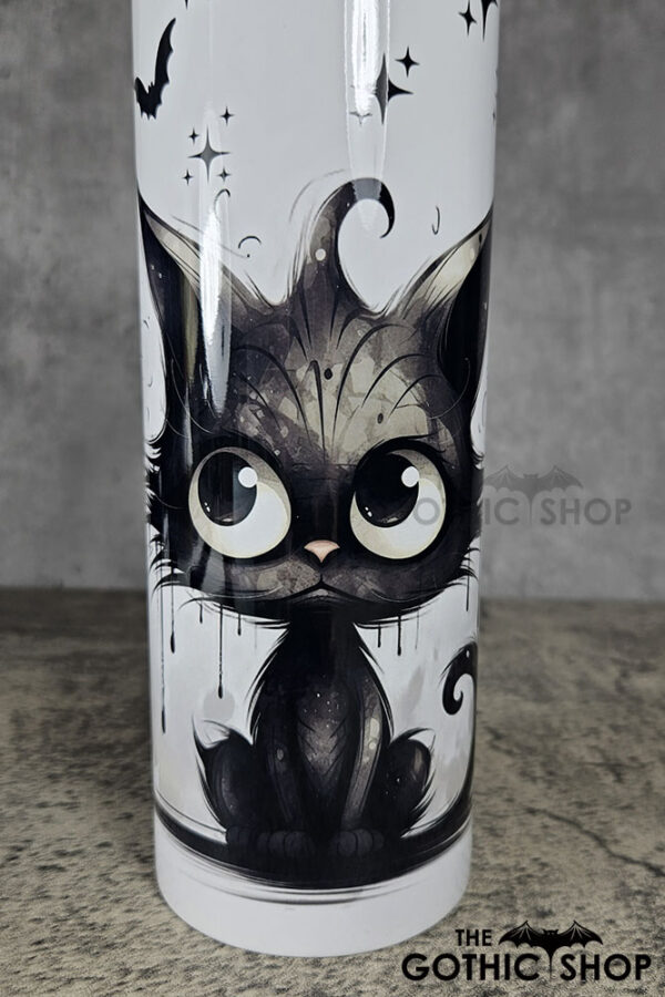 Drippy Spooky Black Cat 20oz Straight Tumbler
