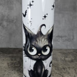 Drippy Spooky Black Cat 20oz Straight Tumbler