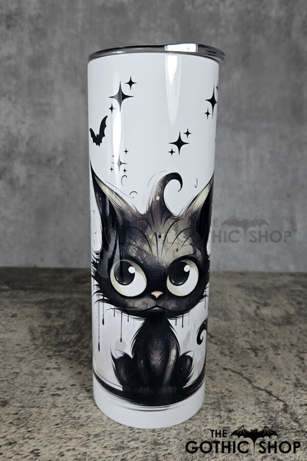Drippy Spooky Black Cat 20oz Straight Tumbler