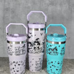 Halloween Witchy Cats & Pumpkins 20oz and 30oz Gothic Halloween Purple & Turquoise Travel Tumblers