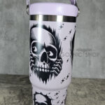 Peeping Skulls 30oz Gothic Purple Travel Tumbler