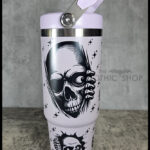 Peeping Skulls 30oz Gothic Purple Travel Tumbler