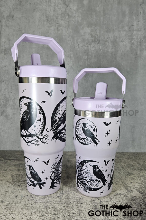 Raven Branch & Moon 30oz and 20oz Gothic Purple Travel Tumbler