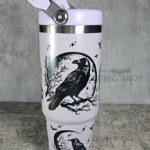 Raven Branch & Moon 30oz Gothic Purple Travel Tumbler