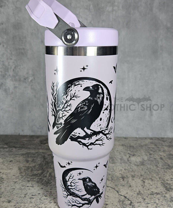 Raven Branch & Moon 30oz Gothic Purple Travel Tumbler