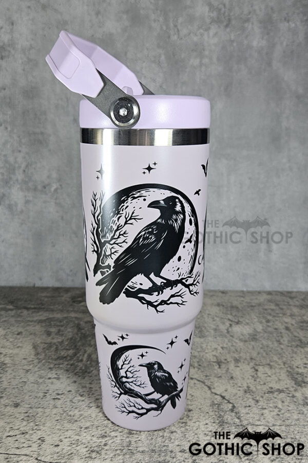 Raven Branch & Moon 30oz Gothic Purple Travel Tumbler