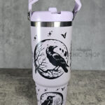 Raven Branch & Moon 30oz Gothic Purple Travel Tumbler