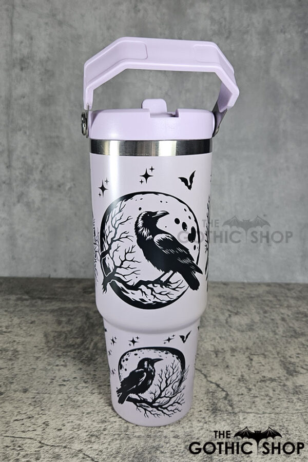 Raven Branch & Moon 30oz Gothic Purple Travel Tumbler