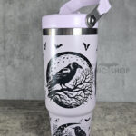 Raven Branch & Moon 30oz Gothic Purple Travel Tumbler