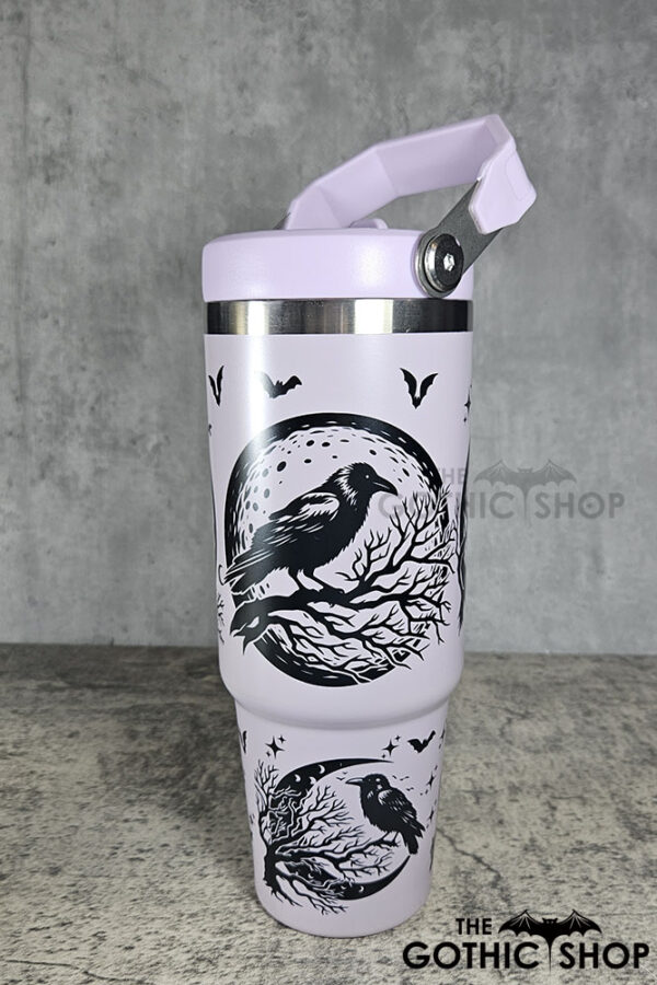 Raven Branch & Moon 30oz Gothic Purple Travel Tumbler