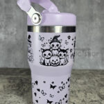 Halloween Witchy Cats & Pumpkins 20oz Gothic Purple Travel Tumbler