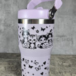 Halloween Witchy Cats & Pumpkins 20oz Gothic Purple Travel Tumbler