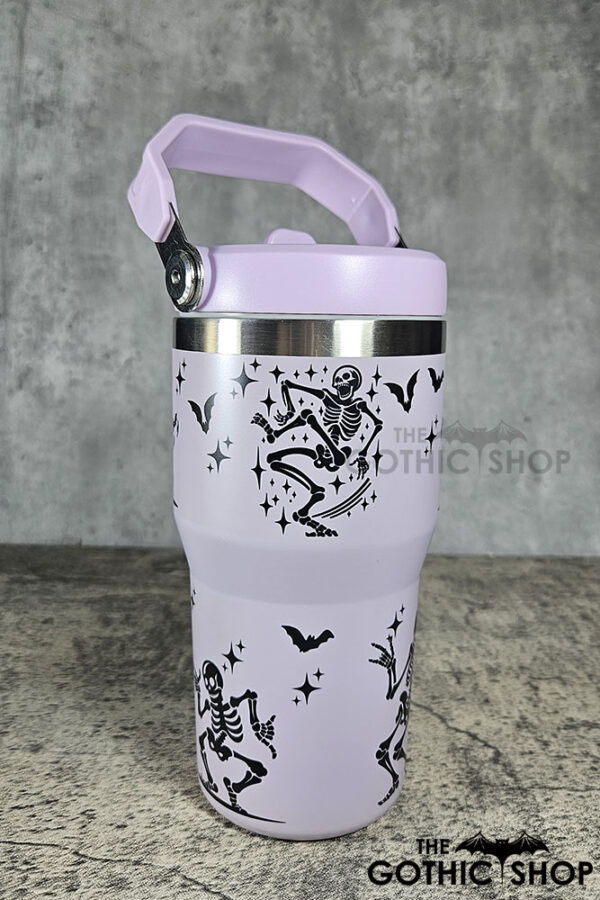 Dancing Skeletons 20oz Gothic Purple Travel Tumbler