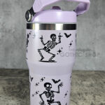 Dancing Skeletons 20oz Gothic Purple Travel Tumbler