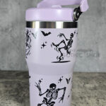 Dancing Skeletons 20oz Gothic Purple Travel Tumbler