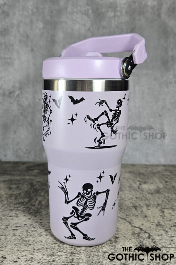 Dancing Skeletons 20oz Gothic Purple Travel Tumbler