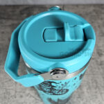 Halloween Owls with Pumpkins & Skulls 20oz Gothic Turquoise Travel Tumbler
