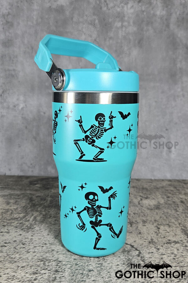 Dancing Skeletons 20oz Gothic Turquoise Travel Tumbler