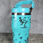 Dancing Skeletons 20oz Gothic Turquoise Travel Tumbler