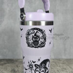 Witchy Halloween Owls 20oz Gothic Purple Travel Tumbler