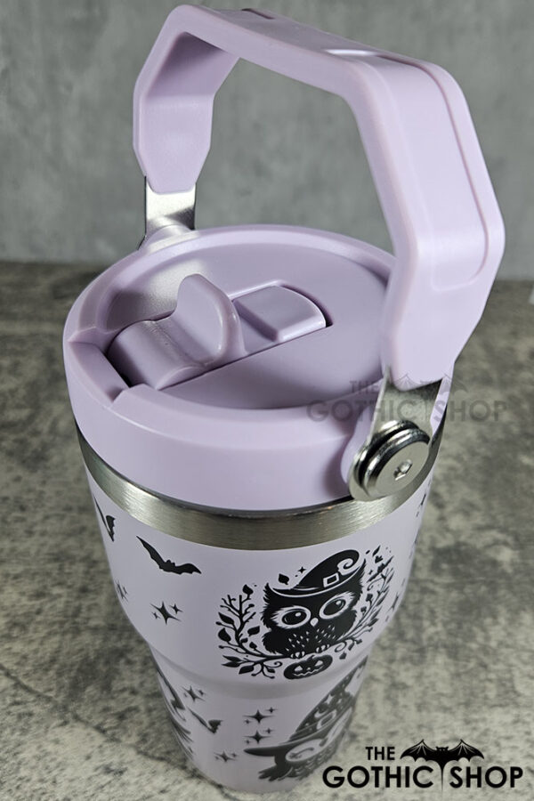 Witchy Halloween Owls 20oz Gothic Purple Travel Tumbler