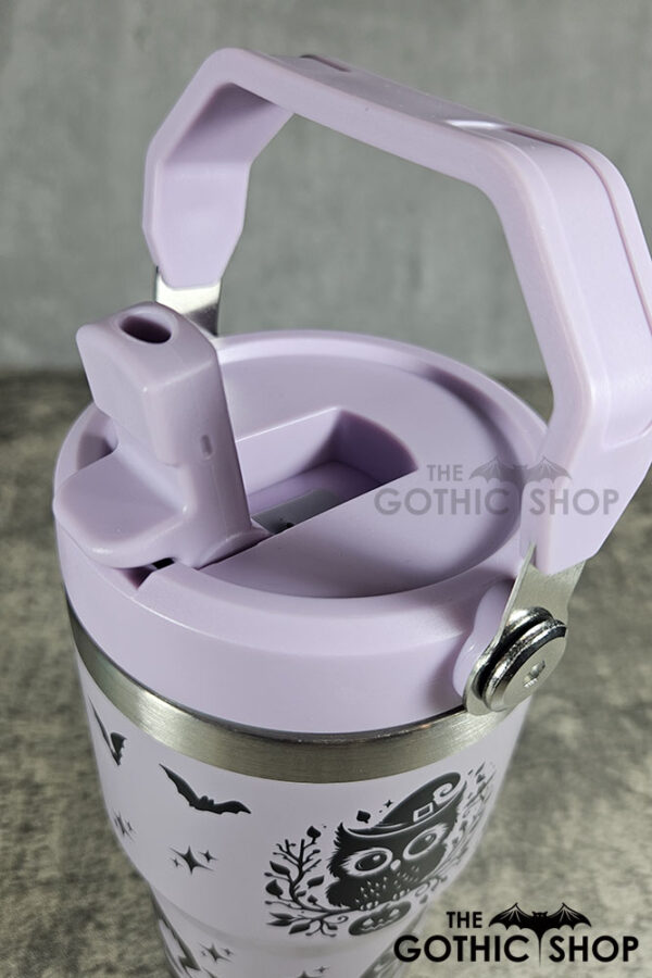 Witchy Halloween Owls 20oz Gothic Purple Travel Tumbler