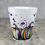 Stripe Pumpkins Gothic Halloween Small Plant Pot