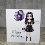 Balloon Girl Gothic Birthday Greetings Card