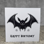 Bat & Stars Happy Birthday Gothic Greetings Card