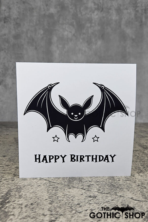 Bat & Stars Happy Birthday Gothic Greetings Card