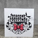 Season's Creepings Candy Cane Gothic Witchy Christmas Greetings Card