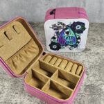 Never Trust The Living Sandworm & Planchette Pink Faux Leather Travel Jewellery Box