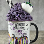 Striped Pumpkins Every Day is Halloween Gothic Mug