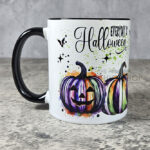 Striped Pumpkins Every Day is Halloween Gothic Mug