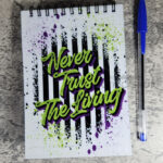 Never Trust The Living Grunge Striped A6 Gothic Notepad