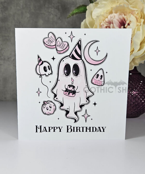 Spooky Party Ghoul Ghost Birthday Gothic Greetings Card