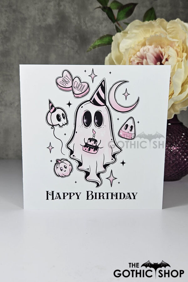 Spooky Party Ghoul Ghost Birthday Gothic Greetings Card