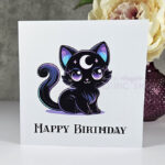 Luna Kawaii Black Cat Birthday Gothic Greetings Card