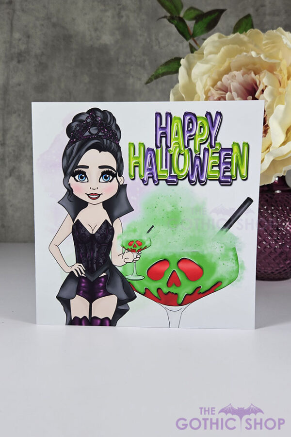 Poisoned Apple Cocktail Halloween Gothic Greetings Card