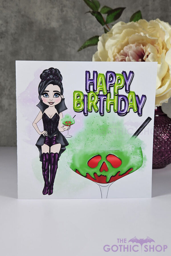 Poisoned Apple Cocktail Birthday Gothic Greetings Card