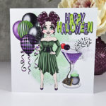 Witches Heart Cocktail Lady Halloween Gothic Greetings Card
