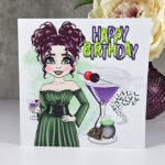 Witches Heart Cocktail Lady Birthday Gothic Greetings Card