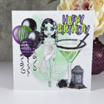 Sour Frankenstein Cocktail Lady Birthday Gothic Greetings Card