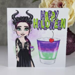 Maleficent Cocktail Halloween Gothic Greetings Card