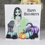 Frankenstein's Bride Lady Happy Halloween Card