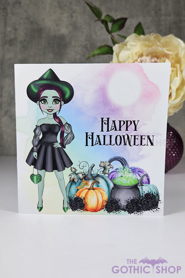 Pumpkin Witch Happy Halloween Card