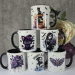 Bleeding Purple Roses Gothic Mug and halloween mugs