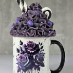 Bleeding Purple Roses Gothic Mug